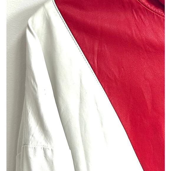 MSGM Faux Leather Sz 10 Large Snake Print Bomber Jacket IT 44 Black Red Designer - Picture 9 of 12